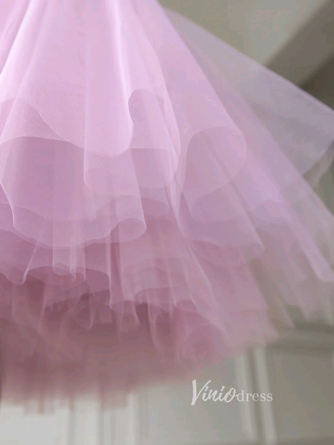 Prom Dress 2025 Pink Tulle Prom Dresses Mid-Length Strapless Homecoming Dress FD3225-unique prom dresses-Pink-Custom Size-Viniodress