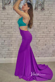 Prom Dress 2025 Purple Satin Prom Dresses Mermaid One Shoulder Evening Dress FD3365-unique prom dresses-Purple-Custom Size-Viniodress