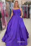 Prom Dress 2025 Purple Satin Prom Dresses Spaghetti Strap Formal Gown FD3364-unique prom dresses-Purple-Custom Size-Viniodress