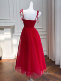 Prom Dress 2025 Red Beaded Cherry Prom Dresses Spaghetti Strap Tulle Maxi Dress FD4034-unique prom dresses-Red-Custom Size-Viniodress