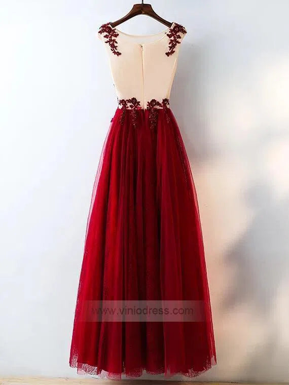 Prom Dress 2025 Rose Red Lace Long Prom Dresses See Through Formal Dress FD1004-unique prom dresses-Rose Red-US 2-Viniodress