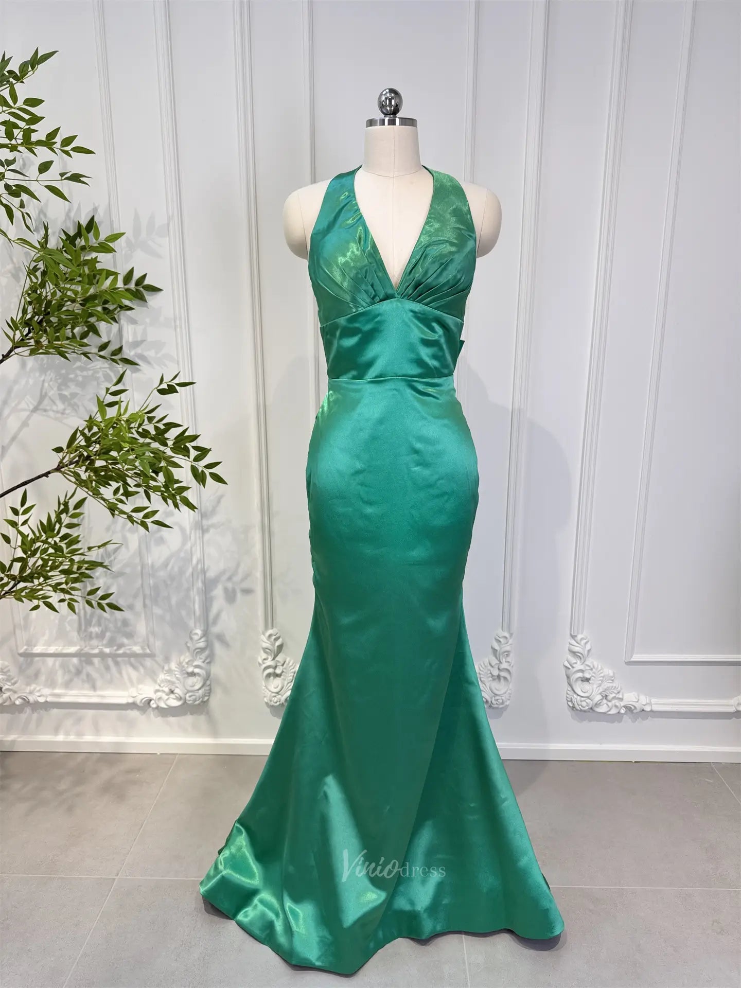 Prom Dresses 2025-to impress Size 4 Green Mermaid Prom Dresses with Bow CL015-plus size wedding dresses Viniodress-Green-US 4-