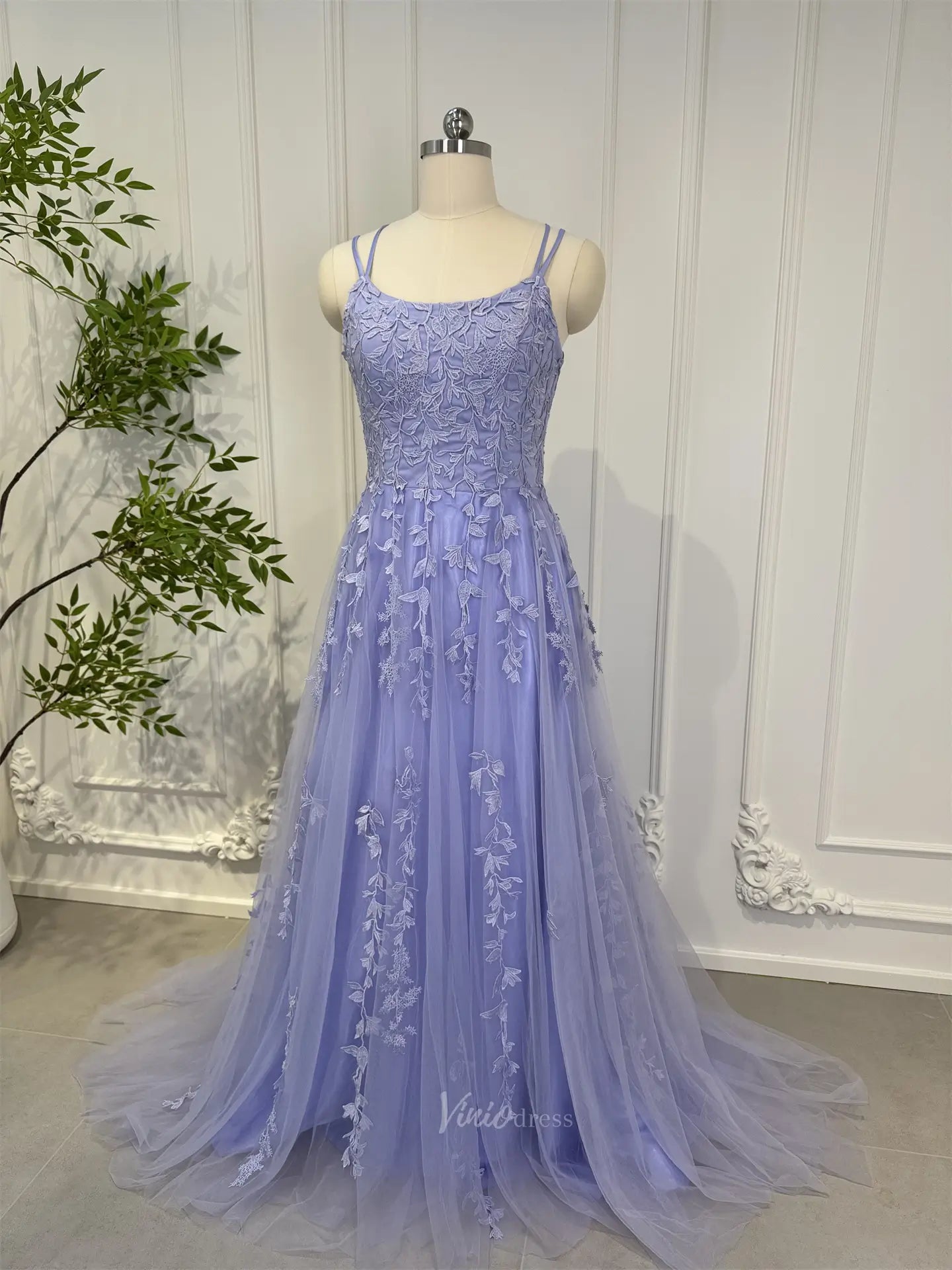 Prom Dresses 2025-to impress Size 8 Lavender Lace Prom Dresses Long, Lace-up Back CL017-plus size wedding dresses Viniodress-Lavender-US8-