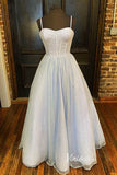 Prom Dress 2025 Spaghetti Strap Long Prom Dresses Boned Bodice Sparkly Tulle Formal Dress FD2016B-unique prom dresses-Light Blue-Custom Size-Viniodress