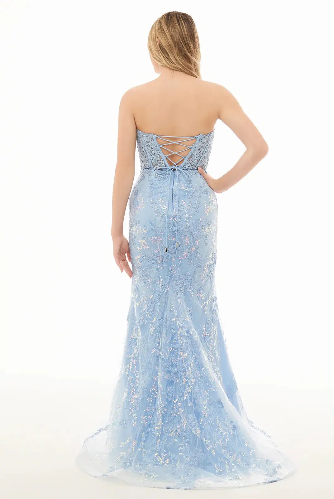 Strapless Lace Mermaid Prom Dress 2025 with Sweetheart Neck – FD5018 - Viniodressprom dressesLight BlueCustom Size - Formal Dresses - Ball Gowns