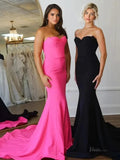 prom dresses 2025 Strapless Satin Mermaid Prom Dress 2025 with Sweetheart Neck – FD5027-plus size wedding dresses Viniodress-Pink-Custom Size-