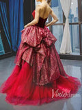 Prom Dress 2025 Sweetheart Red Ball Gown Prom Dresses Sequin Princess Dress FD1300-unique prom dresses-Red-Custom Size-Viniodress