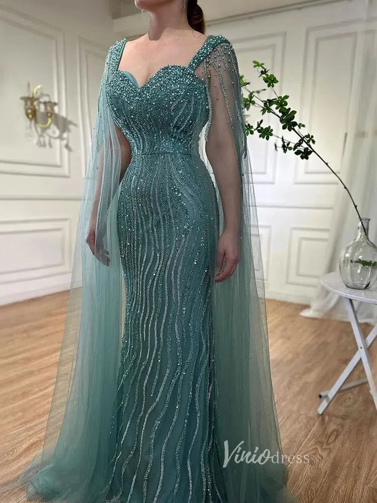 Prom Dress 2025 Vintage Gatsby Prom Dresses Cape Sleeve Evening Gowns 20200-unique prom dresses-Light Blue-US 2-Viniodress