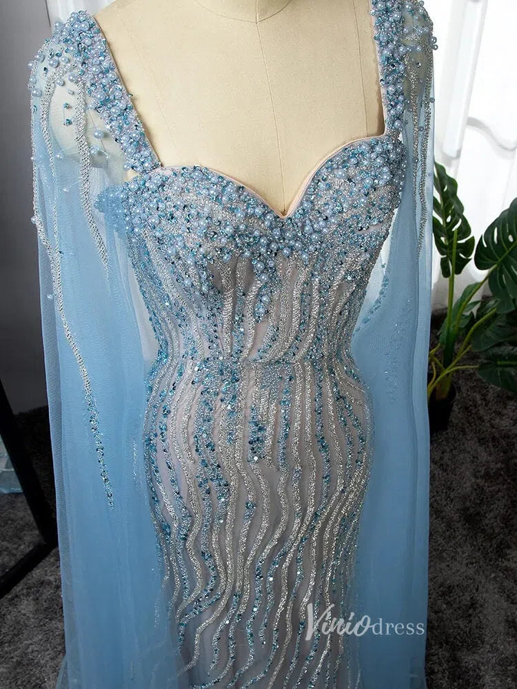 Prom Dress 2025 Vintage Gatsby Prom Dresses Cape Sleeve Evening Gowns 20200-unique prom dresses-Light Blue-US 2-Viniodress