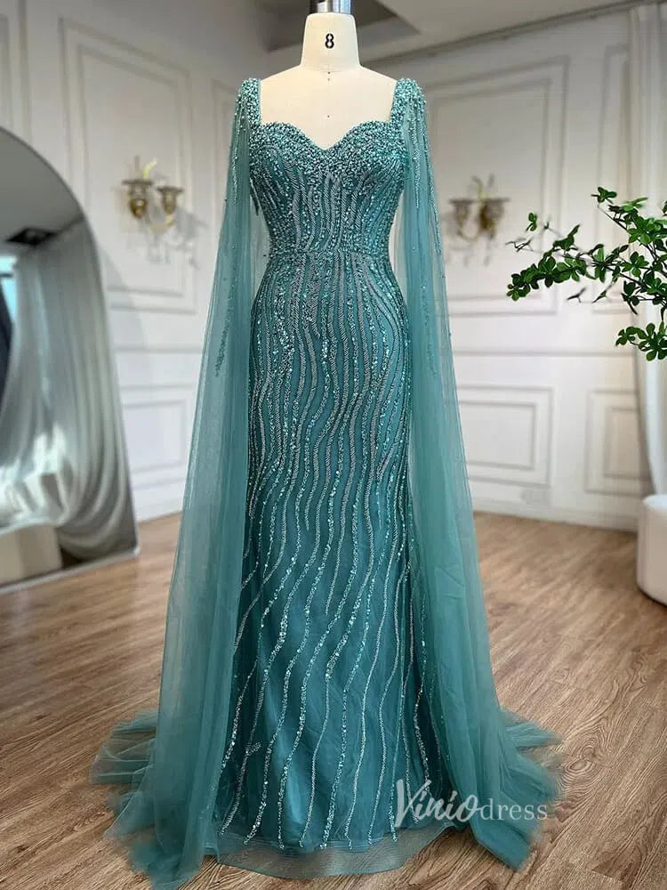 Prom Dress 2025 Vintage Gatsby Prom Dresses Cape Sleeve Evening Gowns 20200-unique prom dresses-Light Green-US 2-Viniodress