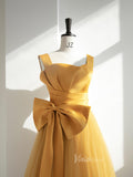 Prom Dress 2025 Yellow Tulle Prom Dresses Wide Strap Formal Dress FD3233-unique prom dresses-Yellow-Custom Size-Viniodress