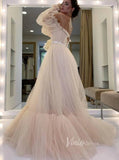 Prom Dress 2025 Puffy Bishop Sleeve Tulle Wedding Dress for Photography FD1527-unique wedding dresses-Lavender-Custom Size-Viniodress