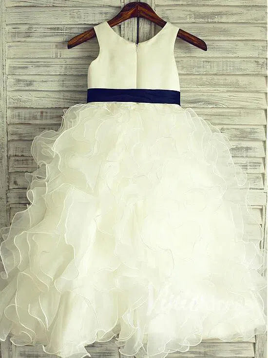 Puffy Ruffle Skirt Pink Flower Girl Dresses Toddler GL1022-flower girl dresses 2025 -Viniodress-Blush Pink-Custom Size-
