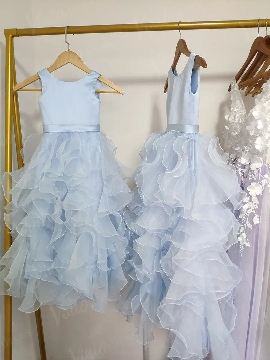 Puffy Ruffle Skirt Pink Flower Girl Dresses Toddler GL1022-flower girl dresses 2025 -Viniodress-Blush Pink-Custom Size-