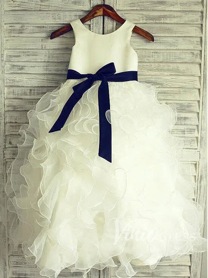 Puffy Ruffle Skirt Pink Flower Girl Dresses Toddler GL1022-flower girl dresses 2025 -Viniodress-Ivory-Custom Size-
