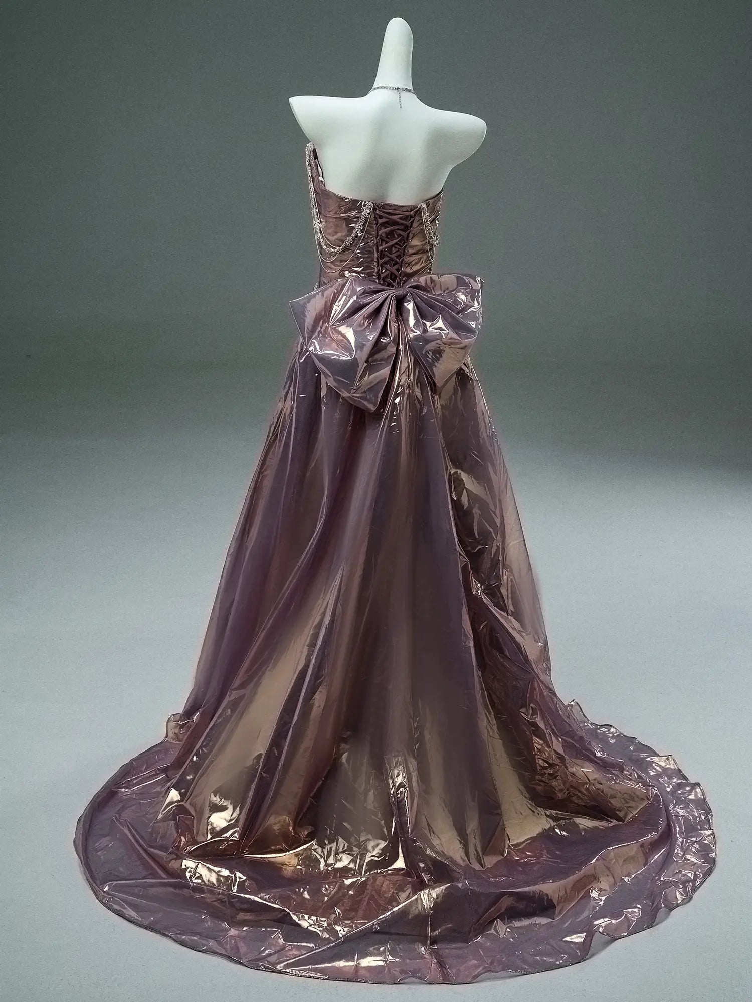 Purple Sparkly Satin Prom Dresses with Sweetheart Neckline, Rhinestones & Bow-Tie - CQ0117-Couture Gown 2025 -Viniodress-Purple-Custom Size-