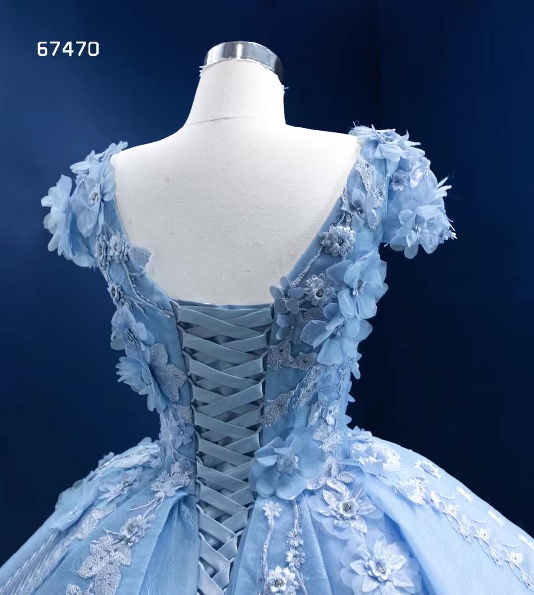 Baby Blue Ball Gown Sweet 16 Dress 3D Flower Quince Dress 67470-Quinceanera Dresses-Viniodress-Viniodress