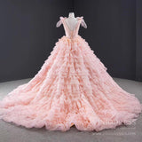 Prom Dress 2025 Sparkly Blush Pink Quinceanera Dresses Layered Ruffle Sweet 16 Dress 67033 viniodress-unique Quinceanera Dresses-Pink-Custom Size-Viniodress