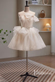 Radiant Bow-Tie Homecoming Dresses Sparkly Tulle Short Prom Dress SD1614