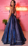 Radiant Sparkly Satin Prom Dresses Spaghetti Strap Formal Dress FD3579-prom dresses-Viniodress-Viniodress