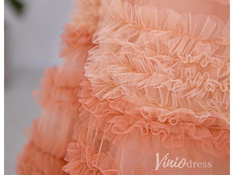 Radiant Tiered Prom Dresses Strapless Beaded Lace Applique Formal Dress AD1115 - Viniodressprom dressesOmbreCustom Size - Formal Dresses - Ball Gowns