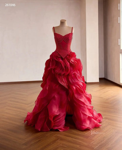 261046-Couture Gown 2026-Viniodress-Red-Custom Size – Add Measurements in Cart-