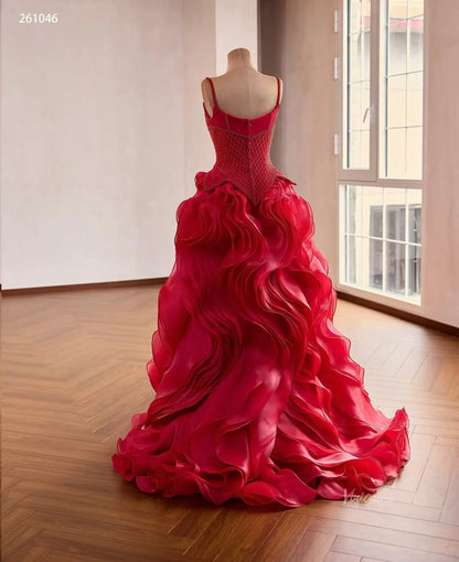 261046-Couture Gown 2026-Viniodress-Red-Custom Size – Add Measurements in Cart-