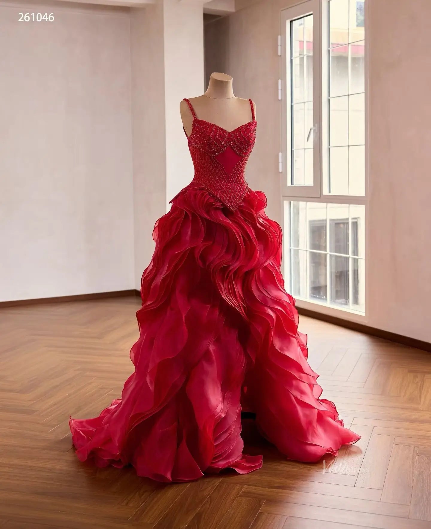 261046-Couture Gown 2026-Viniodress-Red-Custom Size – Add Measurements in Cart-