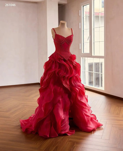 261046-Couture Gown 2026-Viniodress-Red-Custom Size – Add Measurements in Cart-
