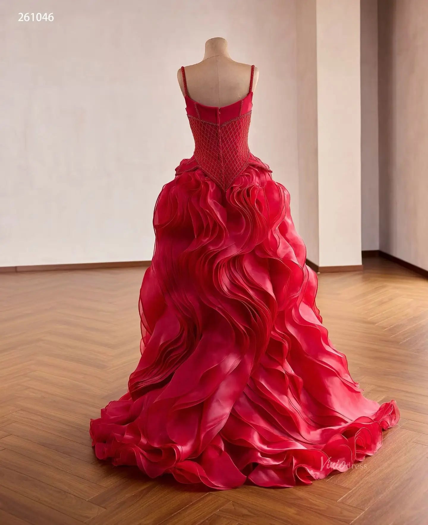 261046-Couture Gown 2026-Viniodress-Red-Custom Size – Add Measurements in Cart-