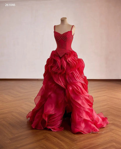 261046-Couture Gown 2026-Viniodress-Red-Custom Size – Add Measurements in Cart-