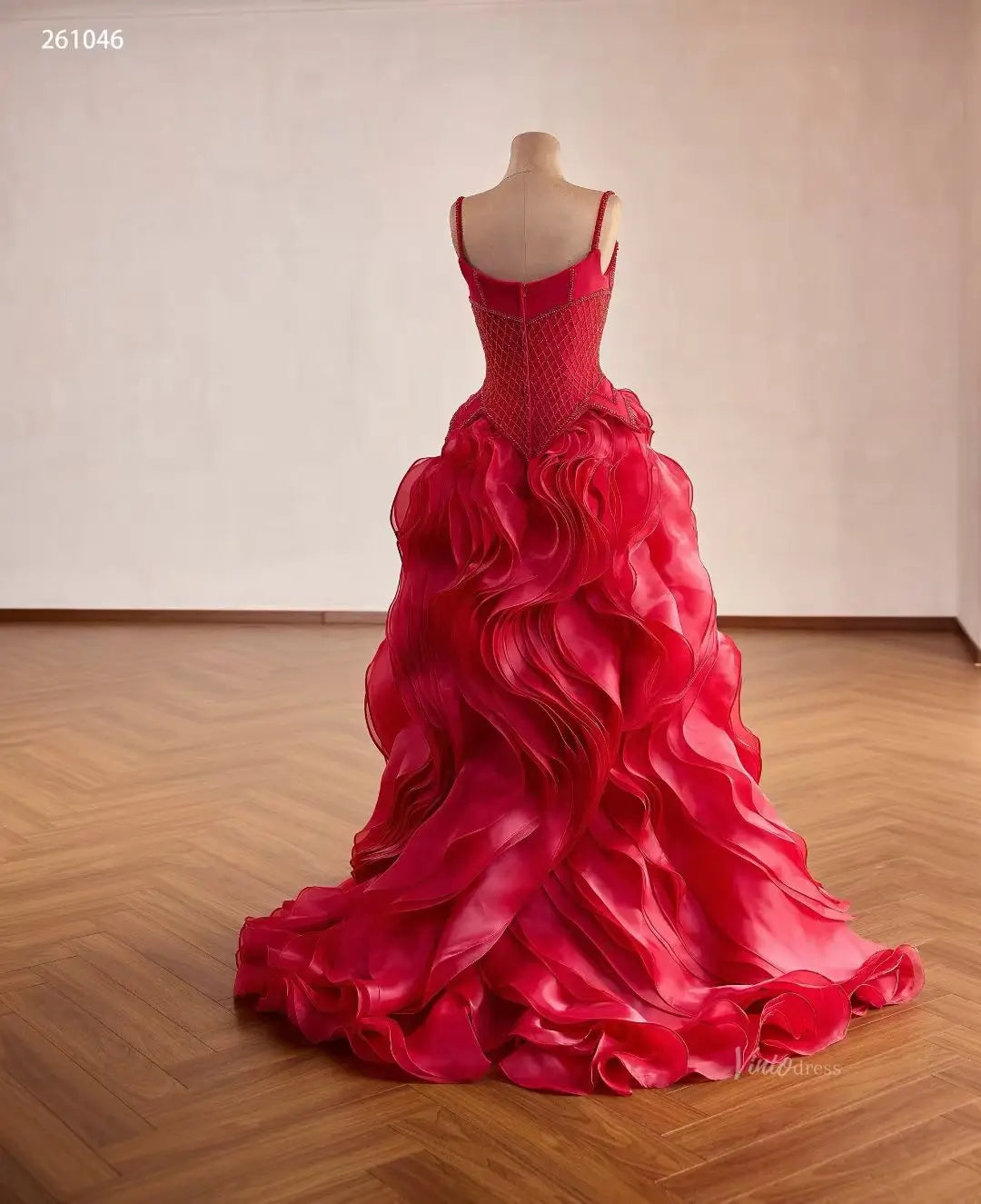 261046-Couture Gown 2026-Viniodress-Red-Custom Size – Add Measurements in Cart-