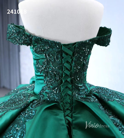 Red Beaded Lace Wedding Dresses Off the Shoulder Tiered Quinceanera Dress 241018-Quinceanera Dresses 2025 -Viniodress-Red-Custom Size-