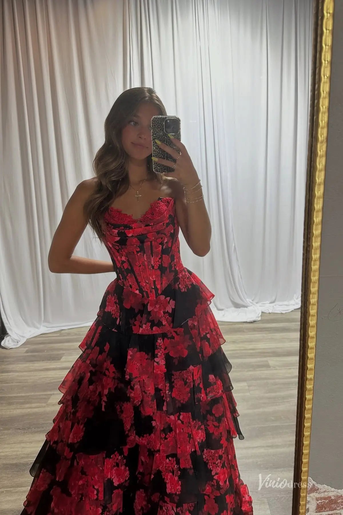 RF158-prom dresses 2026-Viniodress-Red-Custom Size-