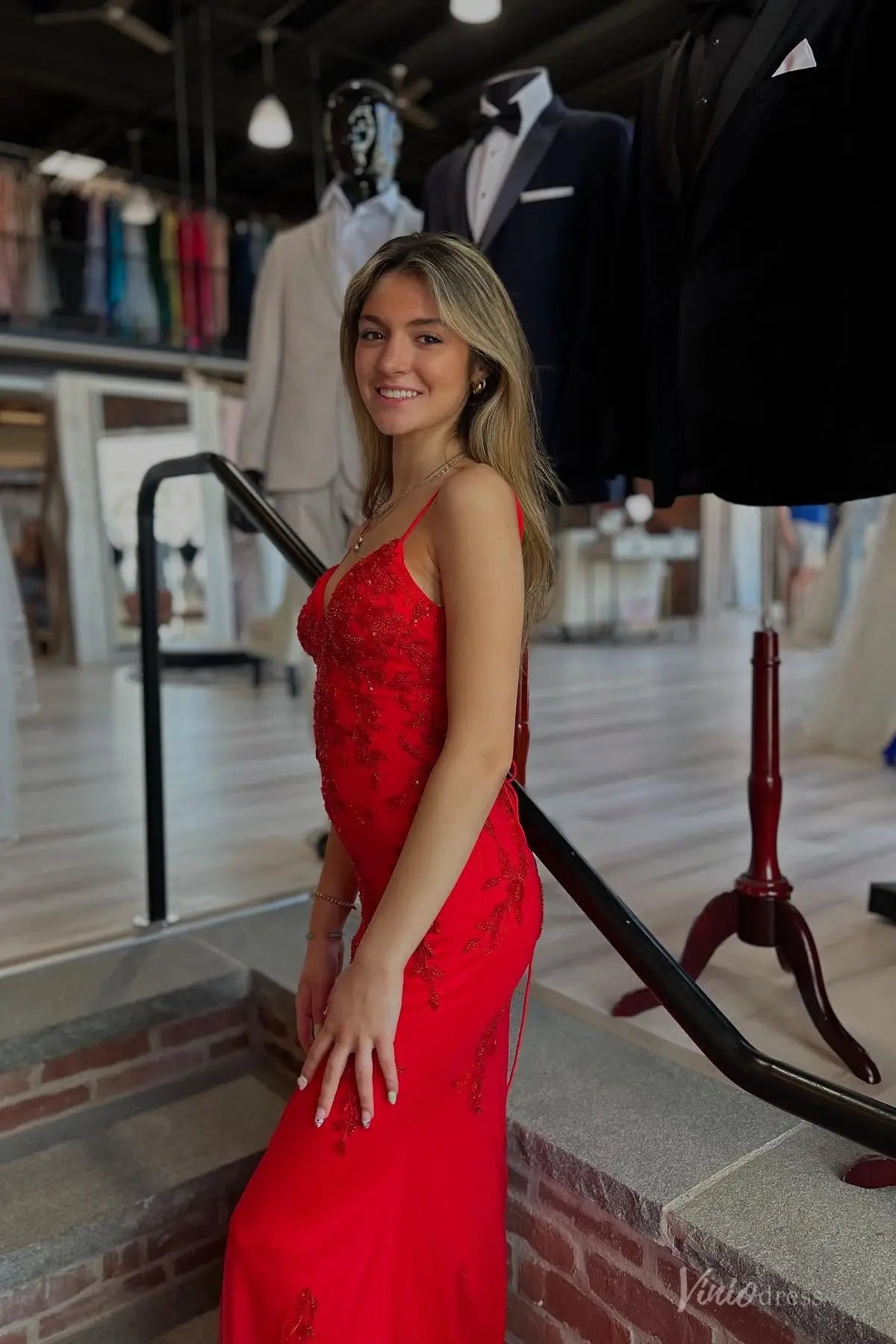 SS206-prom dresses 2026-Viniodress-Red-Custom Size-