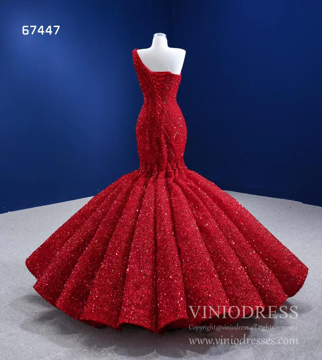 Prom Dress 2025 Red Mermaid Wedding Dress Trumpet Pageant Gown 67447-unique prom dresses-Red-Custom Size-Viniodress