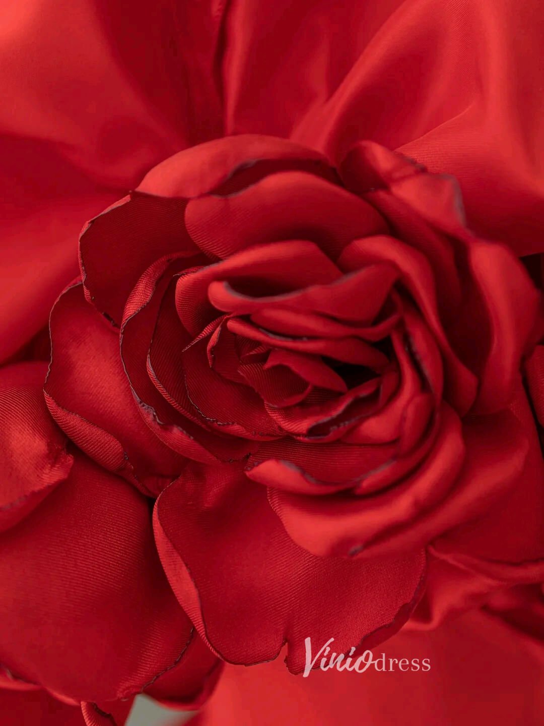 Red Off the Shoulder Prom Dresses Rosette Dress AD1040-prom dresses 2025 -Viniodress-Red-Custom Size-