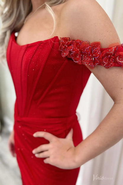 SS189-prom dresses 2026-Viniodress-Red-Custom Size-
