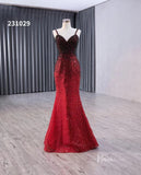 Red Ombre Beaded Wedding Dresses with Removable Overskirt Spaghetti Strap Pageant Dress 231029-Quinceanera Dresses-Viniodress-Viniodress