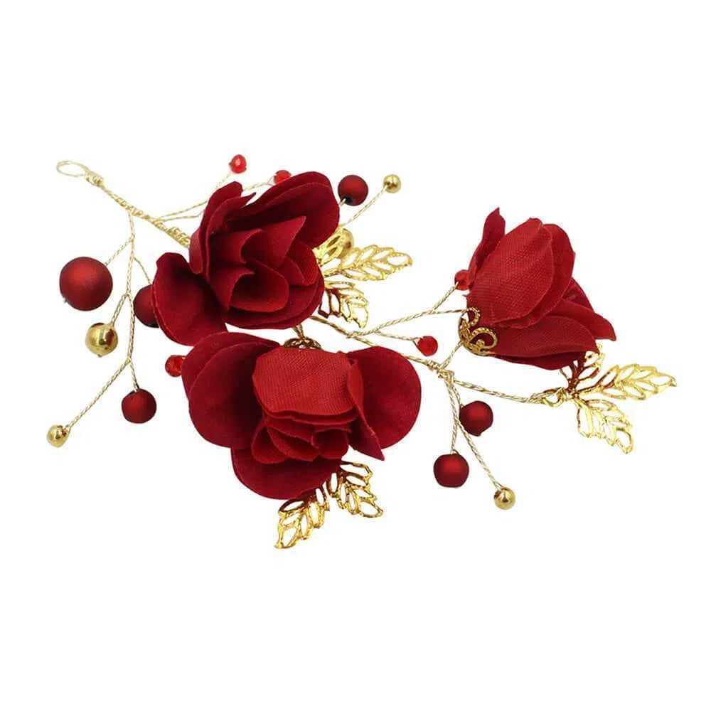 Red Rose Headpieces AC1111-Headpieces 2025 -Viniodress-1PCS-
