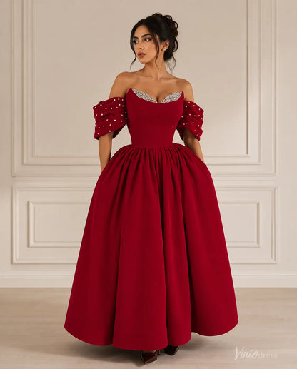 AS107-prom dresses 2026-Viniodress-Red-Custom Size – Add Measurements in Cart-