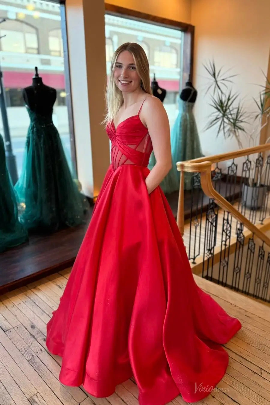 AS077不转-prom dresses 2026-Viniodress-Red-Custom Size-