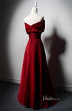 Prom Dress 2025 Red Satin Cheap Prom Dresses Off the Shoulder Formal Dress AD1222-unique prom dresses-Red-Custom Size-Viniodress