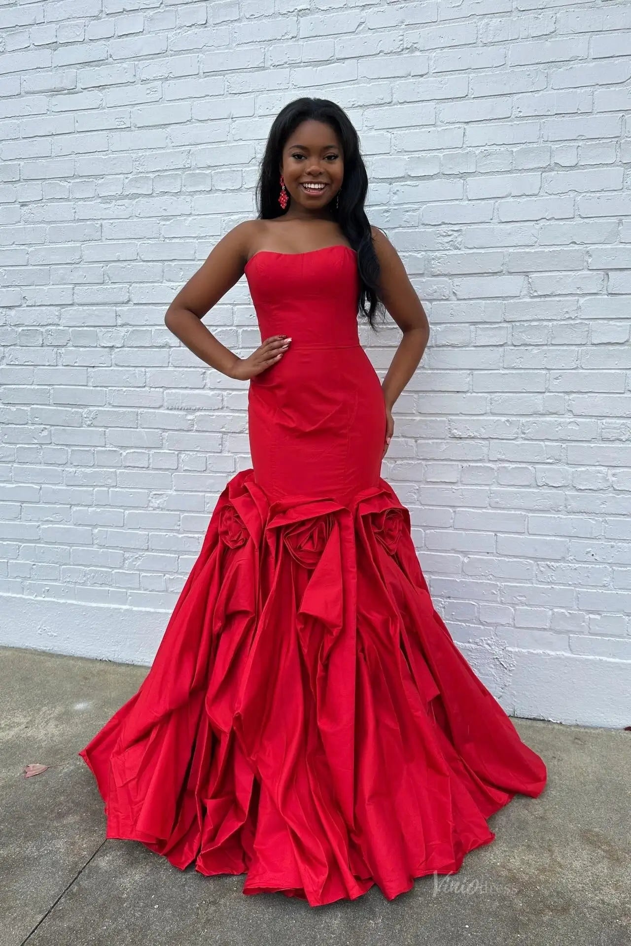 LY026-prom dresses 2026-Viniodress-Red-Custom Size – Add Measurements in Cart-
