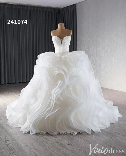 Red Strapless Ruffle Quinceañera Ball Gown with Corset Back 241074-Quinceanera Dresses 2025 -Viniodress-White-Custom Size-