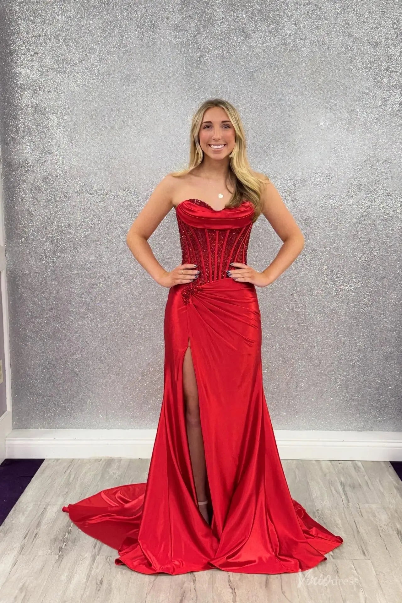SS272-prom dresses 2026-Viniodress-Red-Custom Size-