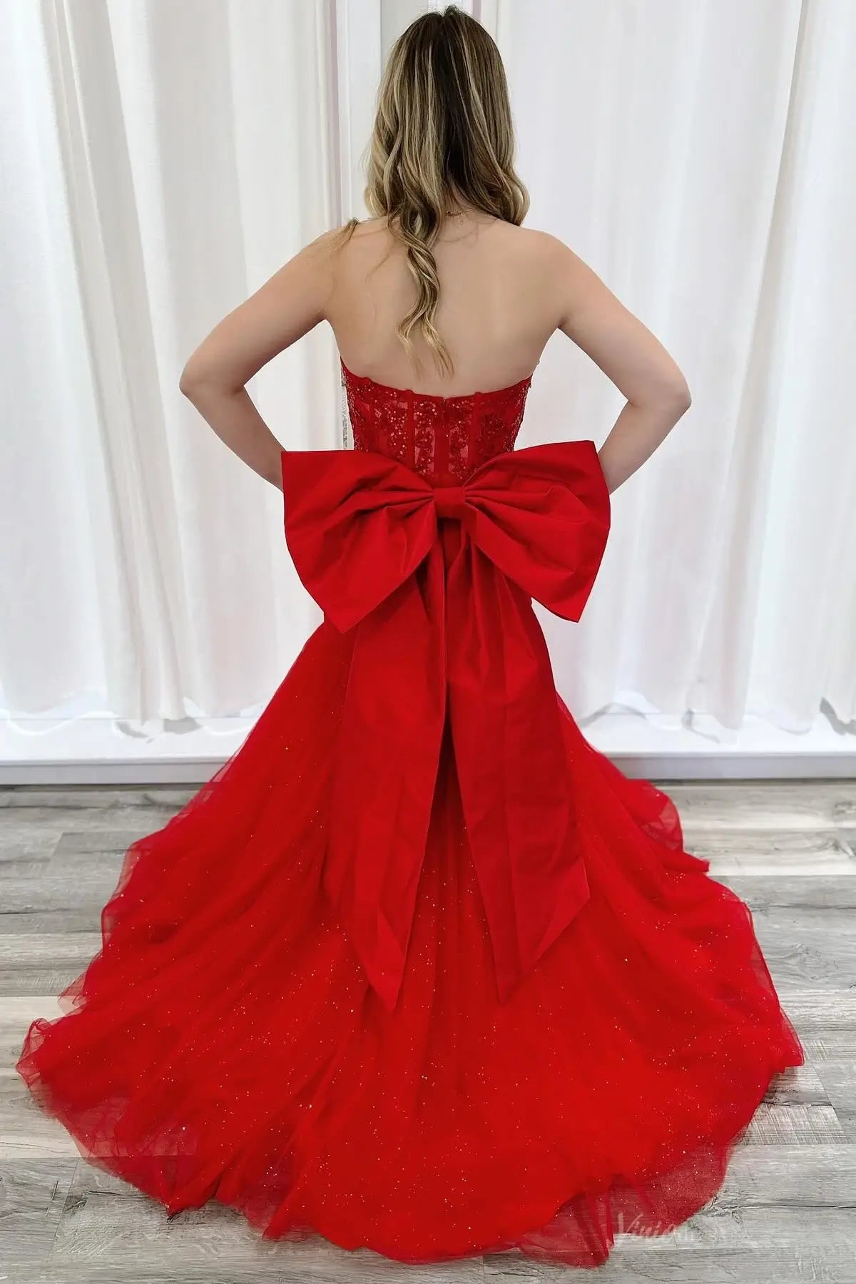 LP028-prom dresses 2026-Viniodress-Red-Custom Size-