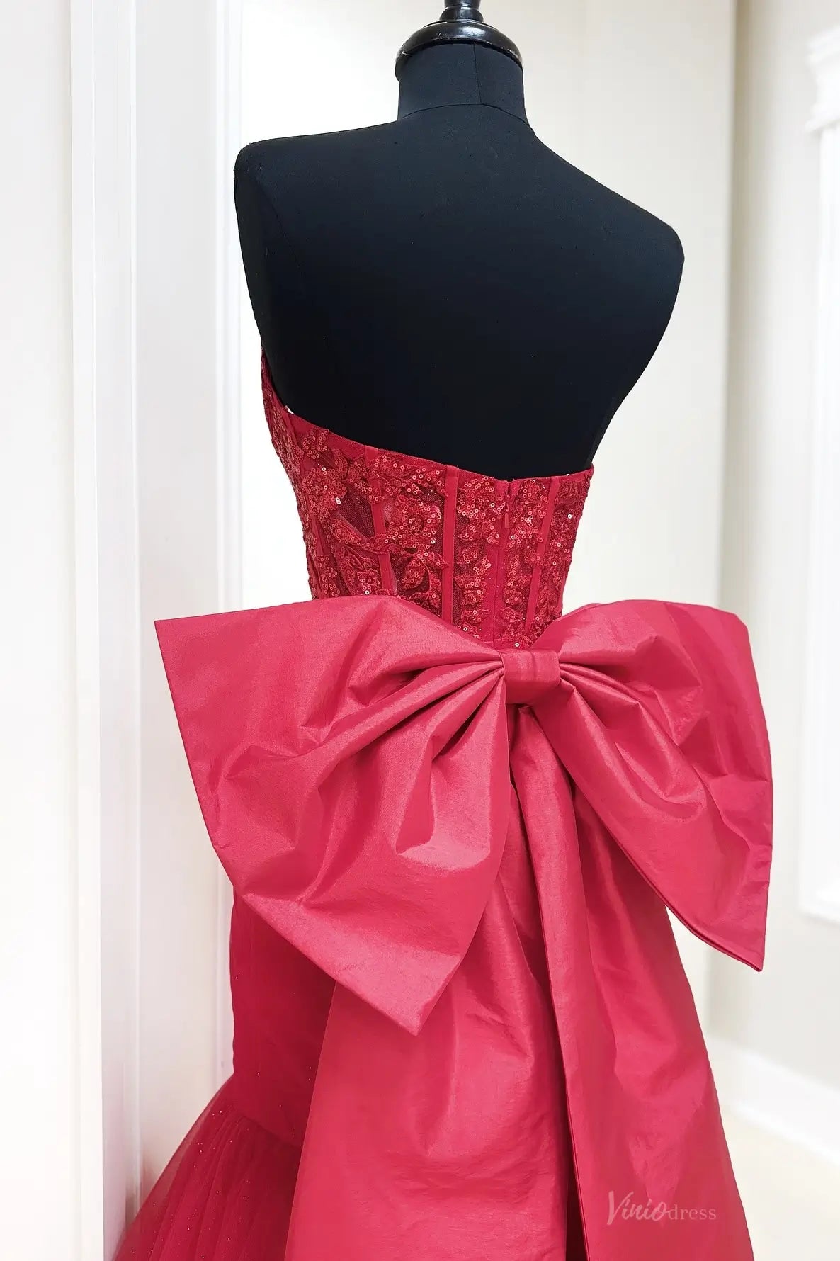 LP028-prom dresses 2026-Viniodress-Red-Custom Size-