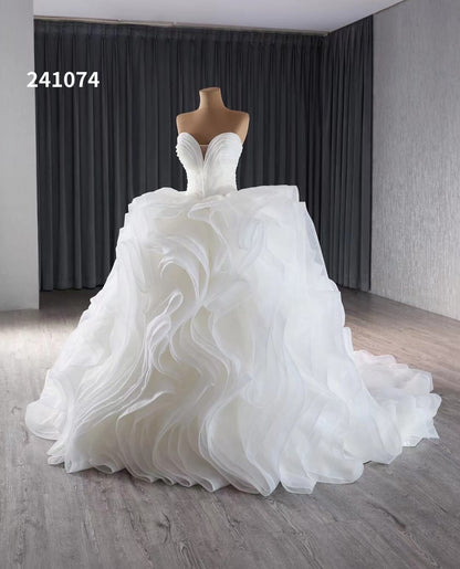 Red Tiered Ruffled Wedding Gowns Strapless Sweetheart Neck Quince Dress 241074-Quinceanera Dresses 2025 -Viniodress-Red-Custom Size-