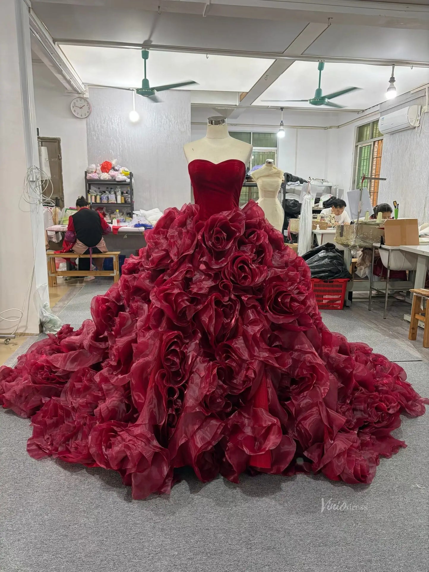 241142 1.2meter-Quinceanera Dresses 2026-Viniodress-Burgundy-Custom Size – Add Measurements in Cart-